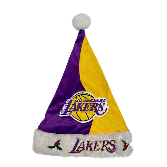 Vintage Los Angeles Lakers NBA Christmas Santa Hat Forever Collectibles - Picture 1 of 6